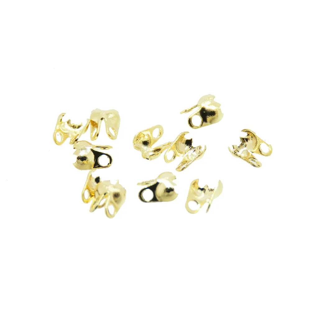 12 unids. Terminal Tip 2mm Argolinha Dupla Folheado Ouro 18k