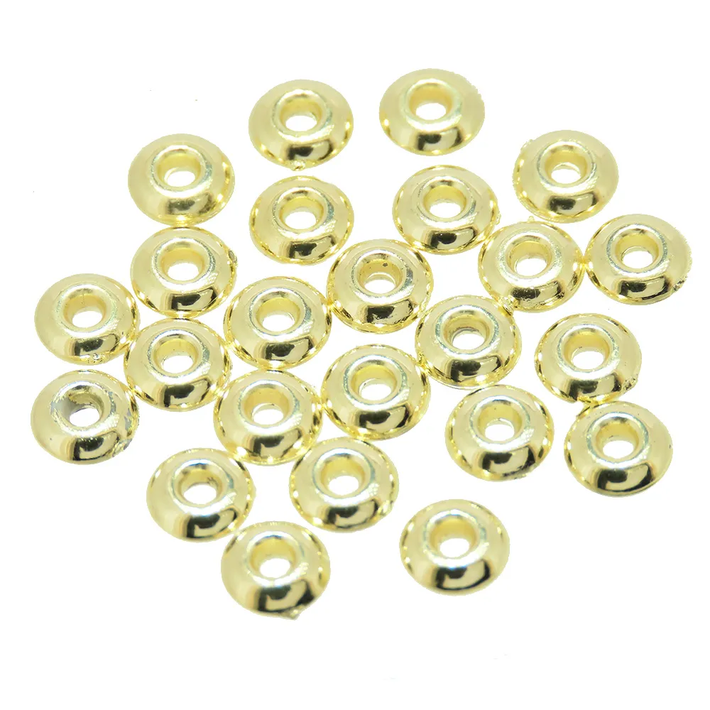 24 unids. Entremeio Anilha 4,5mm em ABS Folheado Ouro 18k